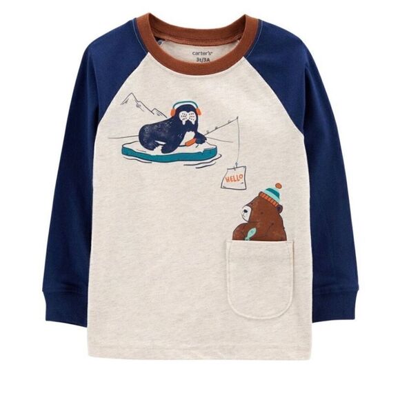 Carter’s Boys 4T Walrus Bear Long Sleeve Tee - Picture 7 of 8